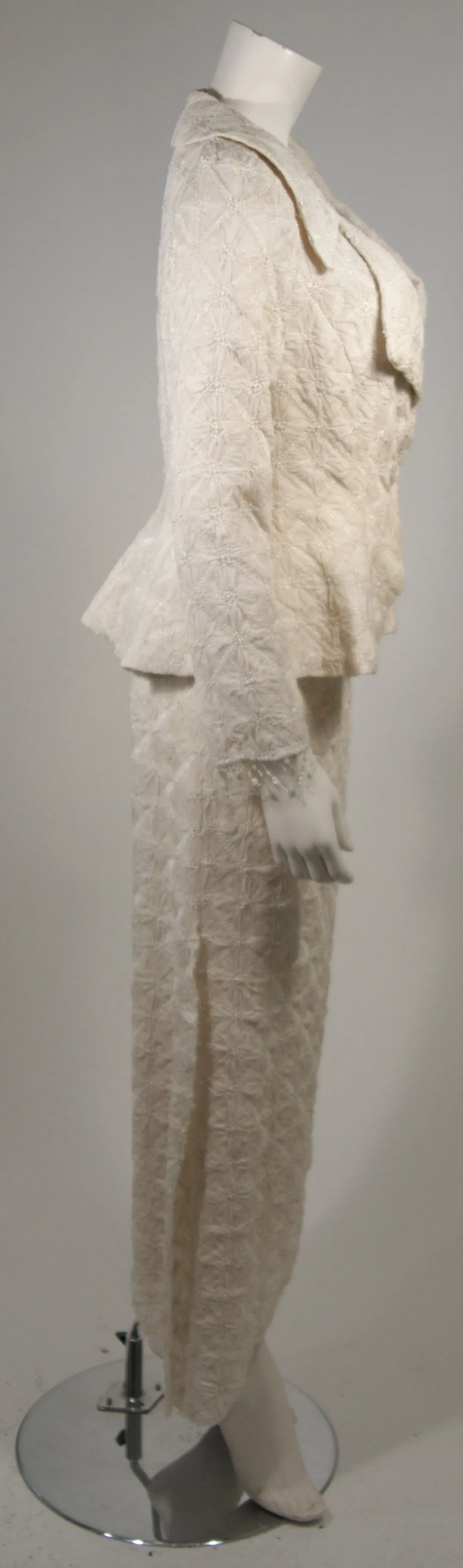 NOLAN MILLER Custom Couture Skirt Suit Size Small