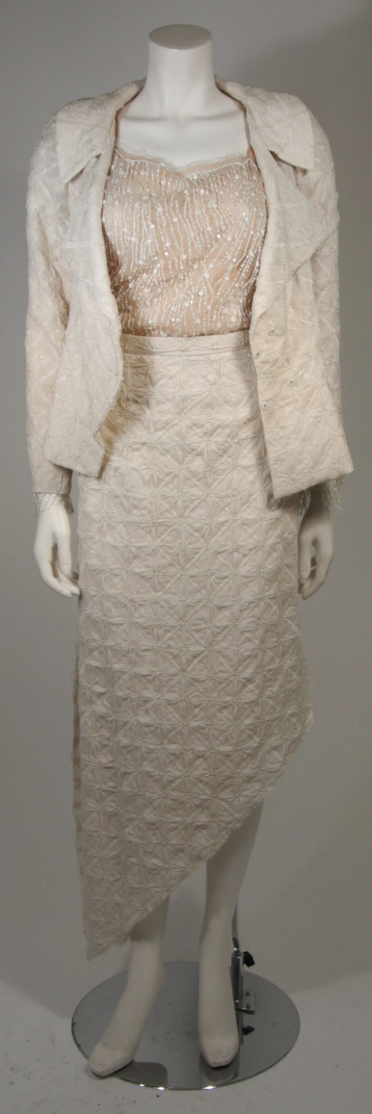 NOLAN MILLER Custom Couture Skirt Suit Size Small