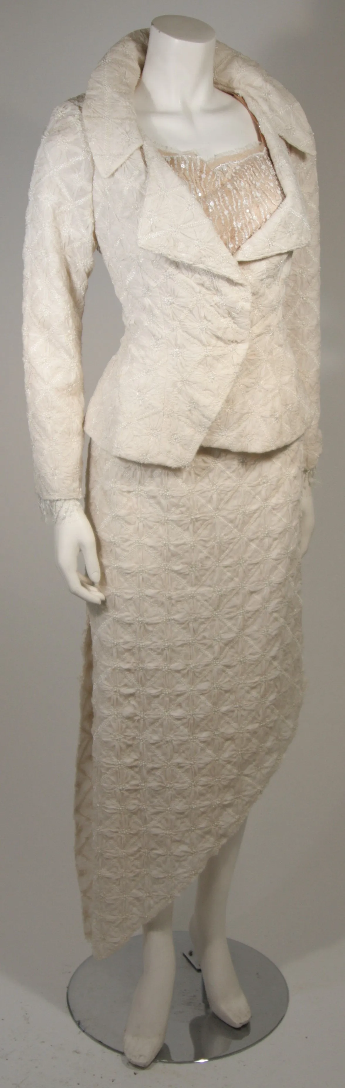 NOLAN MILLER Custom Couture Skirt Suit Size Small