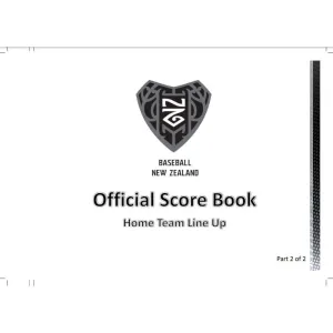 Offical Baseball NZ Scorebook - Home and Away Set