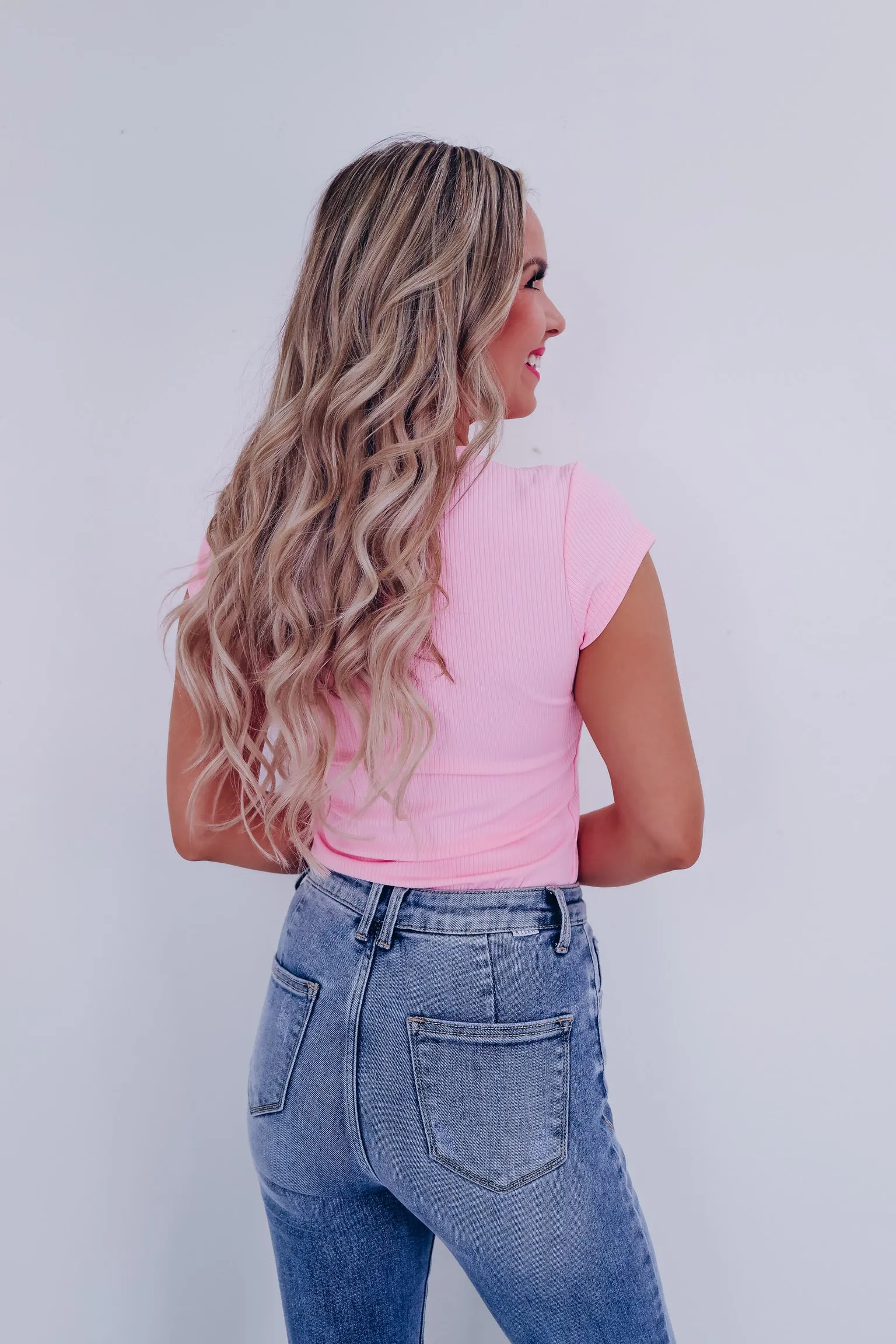On The Edge Cutout Bodysuit - Pink