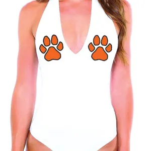 Orange & Black Paws Bodysuit
