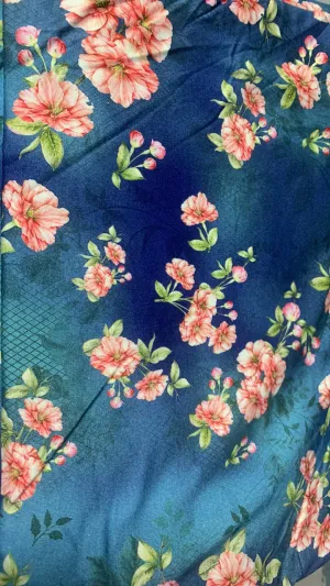 Peach Floral - Bamboo French Terry