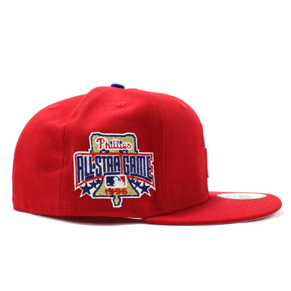 Philadelphia Phillies 1996 All Star Game 59Fifty New Era Fitted Hats (Red PINK Under Brim)