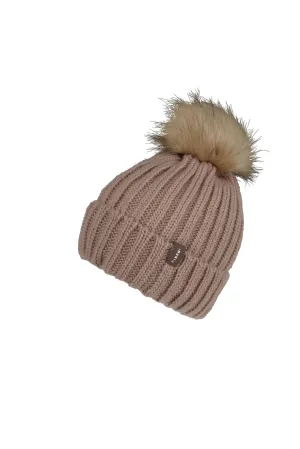 Pikeur soft taupe beanie basic bobble hat