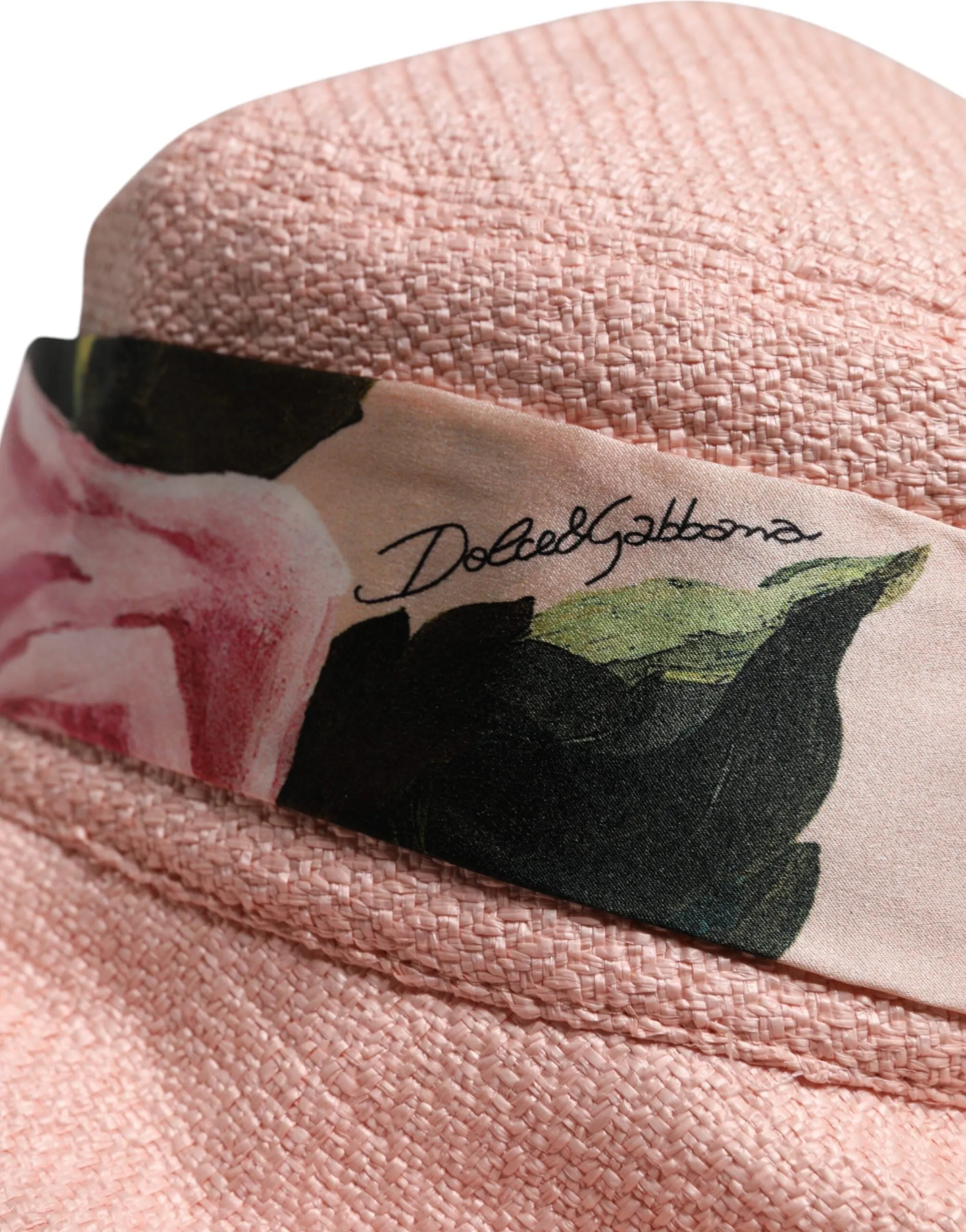 Pink Cotton Wide Brim Bucket Hat