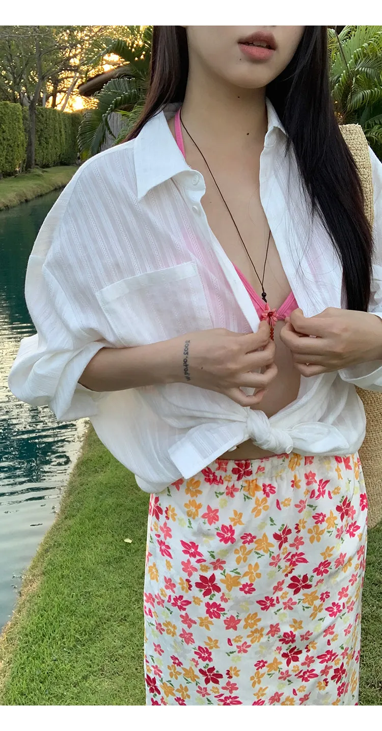pink floral child skirt