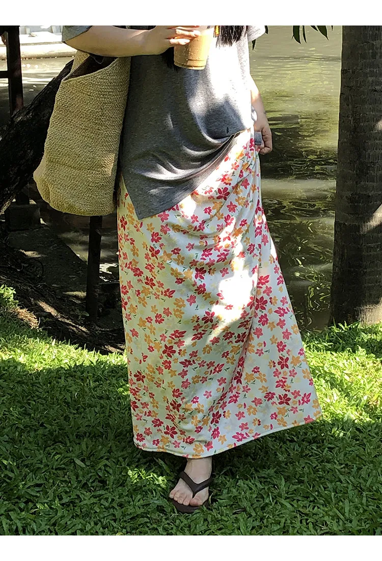 pink floral child skirt