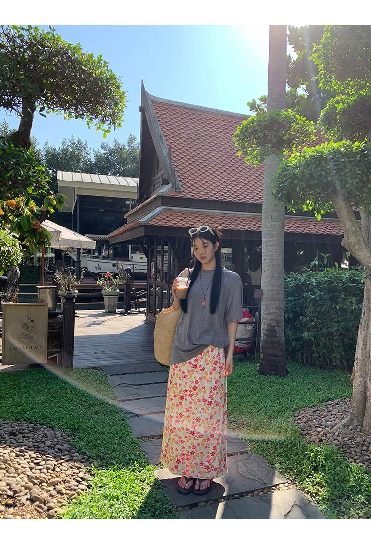 pink floral child skirt