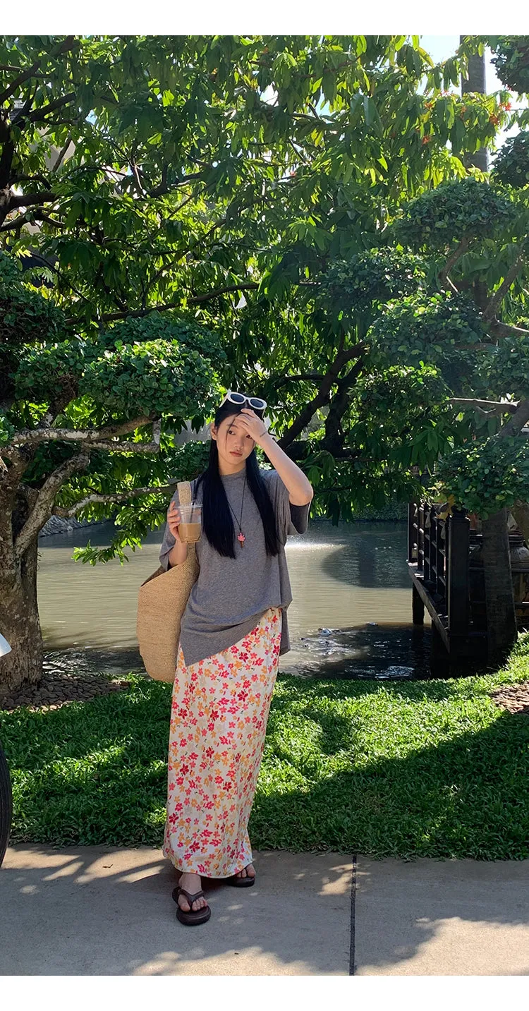 pink floral child skirt