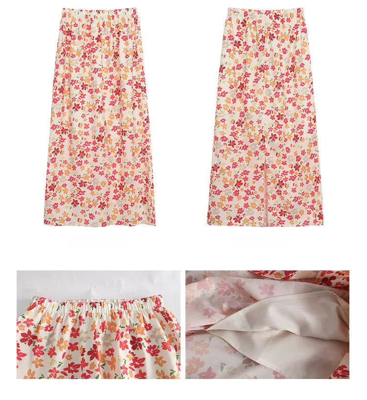pink floral child skirt