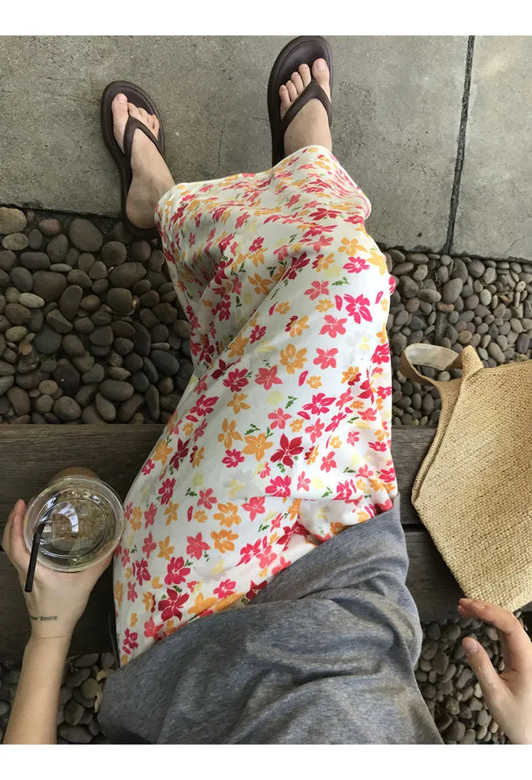 pink floral child skirt