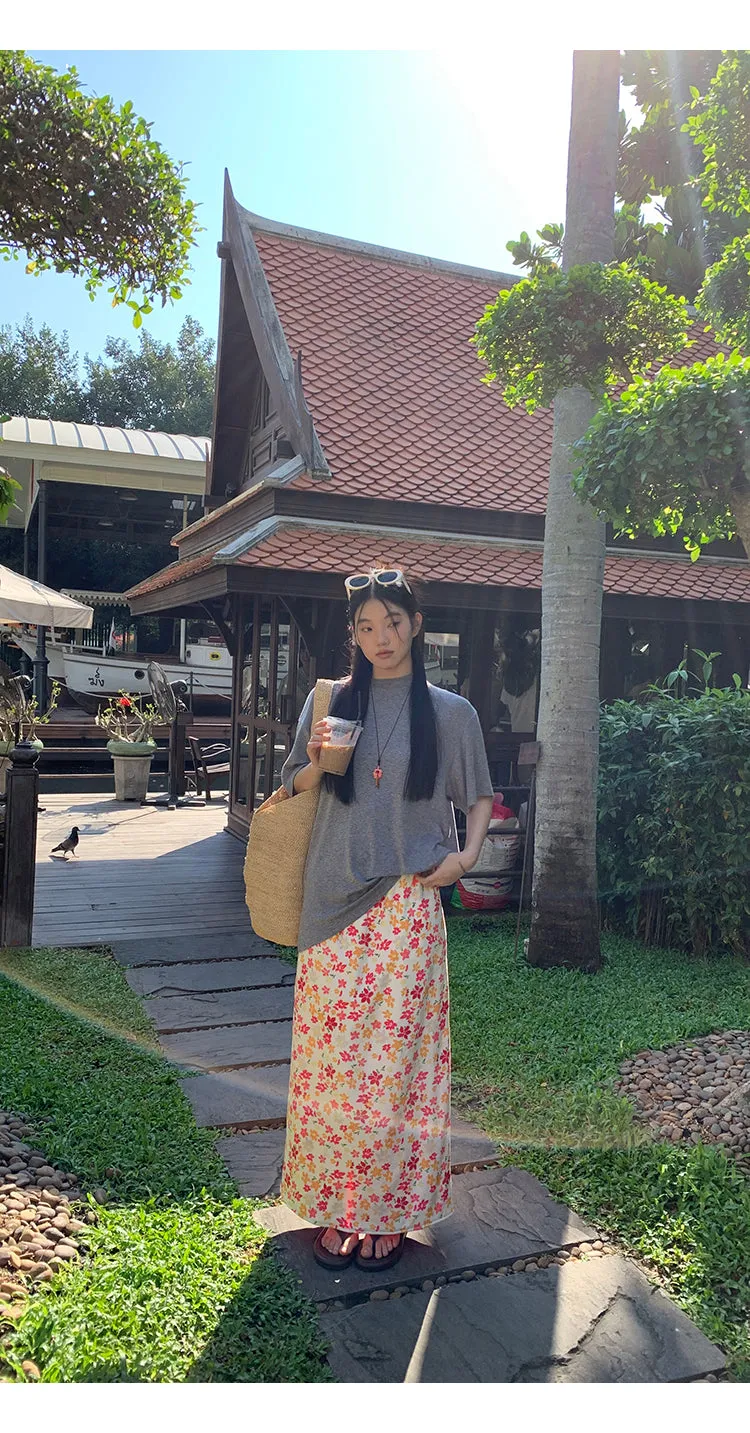pink floral child skirt