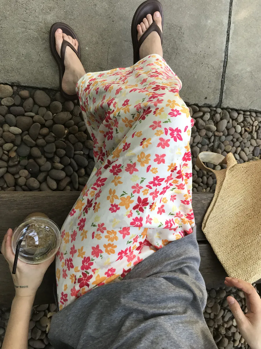 pink floral child skirt
