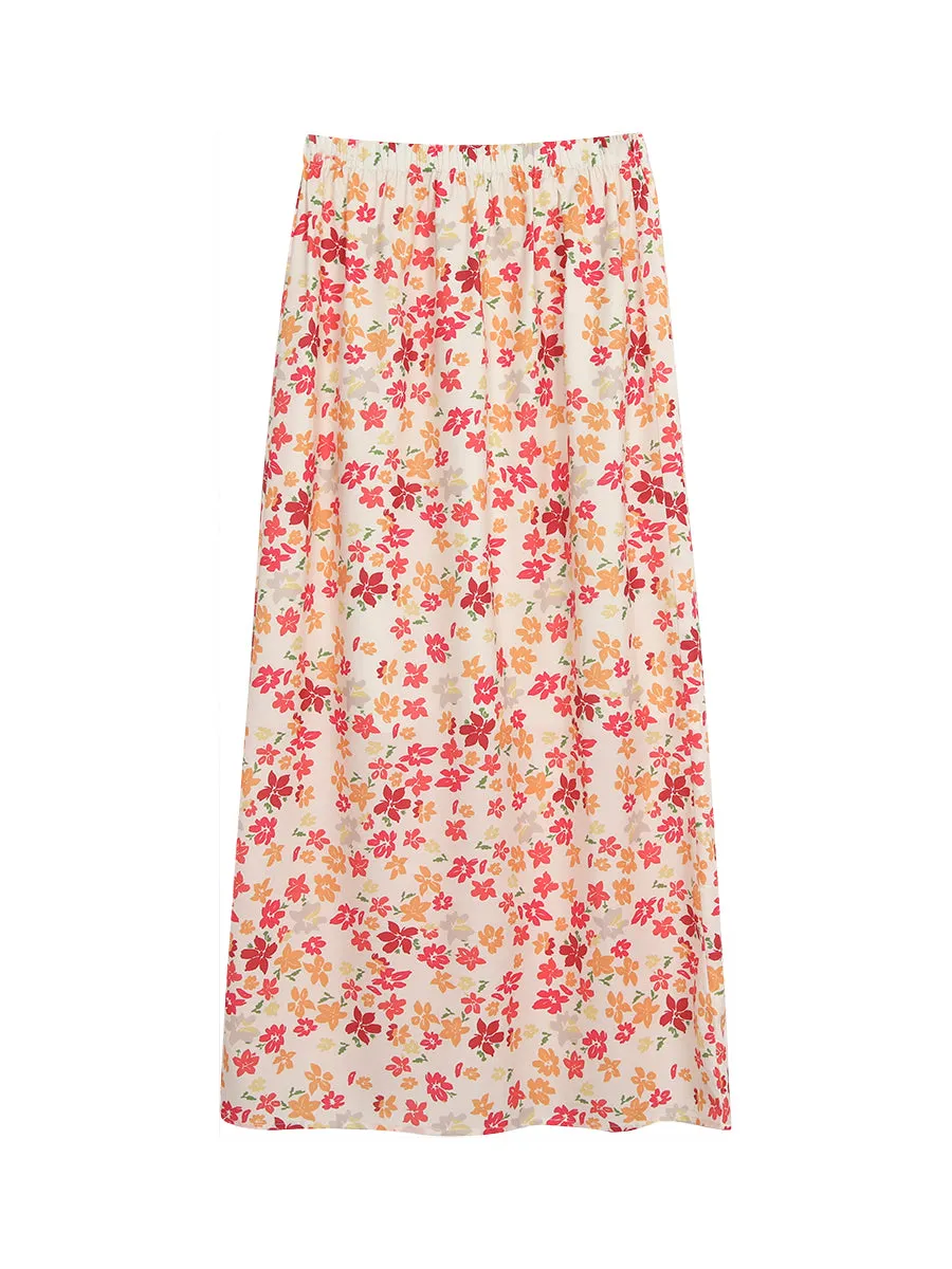 pink floral child skirt