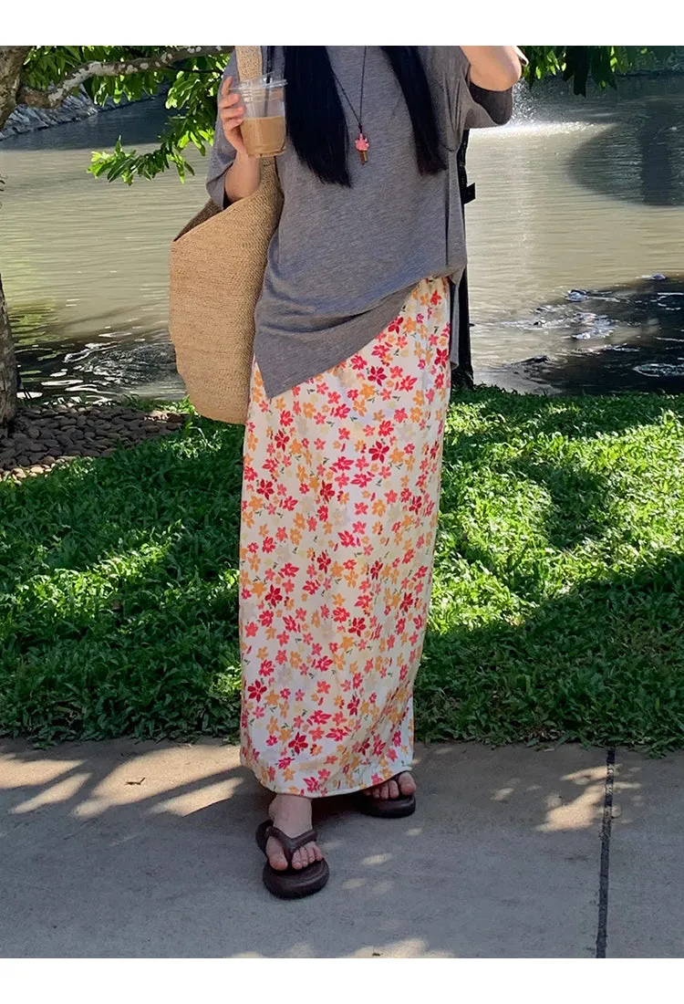 pink floral child skirt