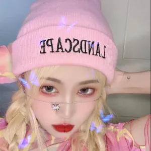 Pink letter wool hat KF81750