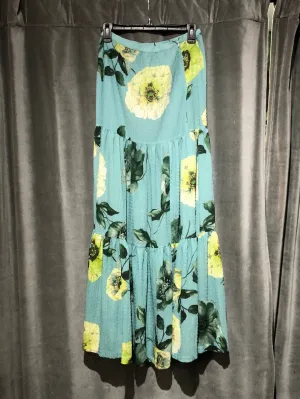 PINKO Turqoiuse Floral Layered Maxi Skirt