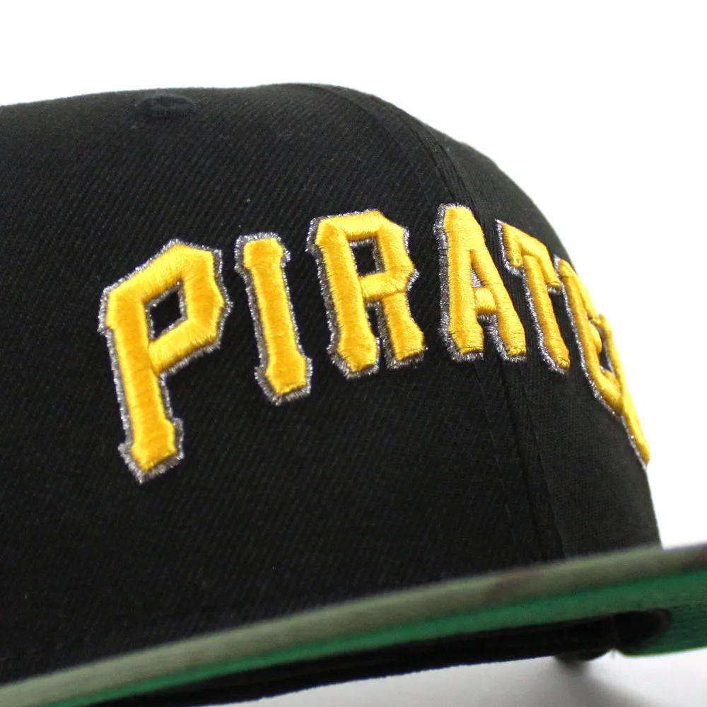 Pittsburgh Pirates Roberto Calmente  59Fifty New Era Fitted Hats (Black WoodLand Camo Green Brim)