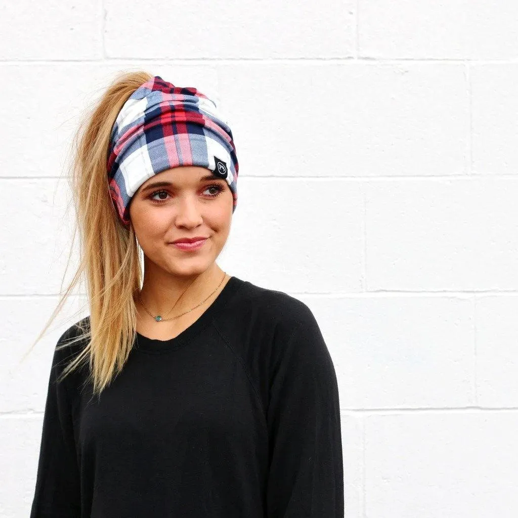 Plaid Multi Function Beanie