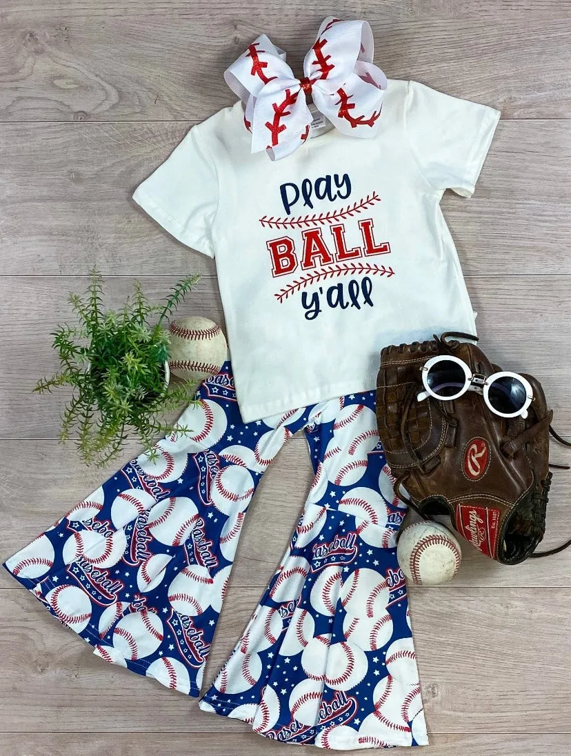 Play Ball Y'all 2pc Bell Bottom Set