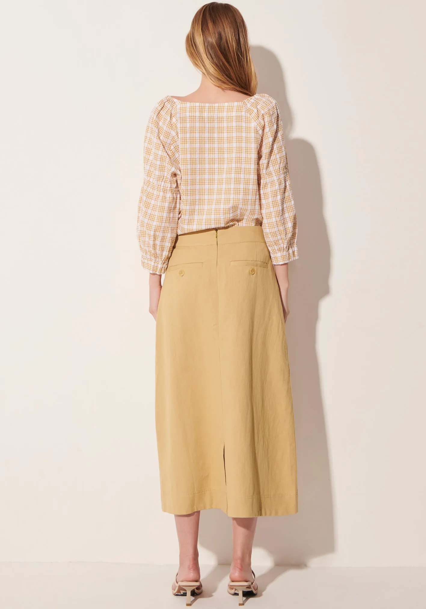 POL Clothing Sale | Plaza V-neck Top | Gold/White