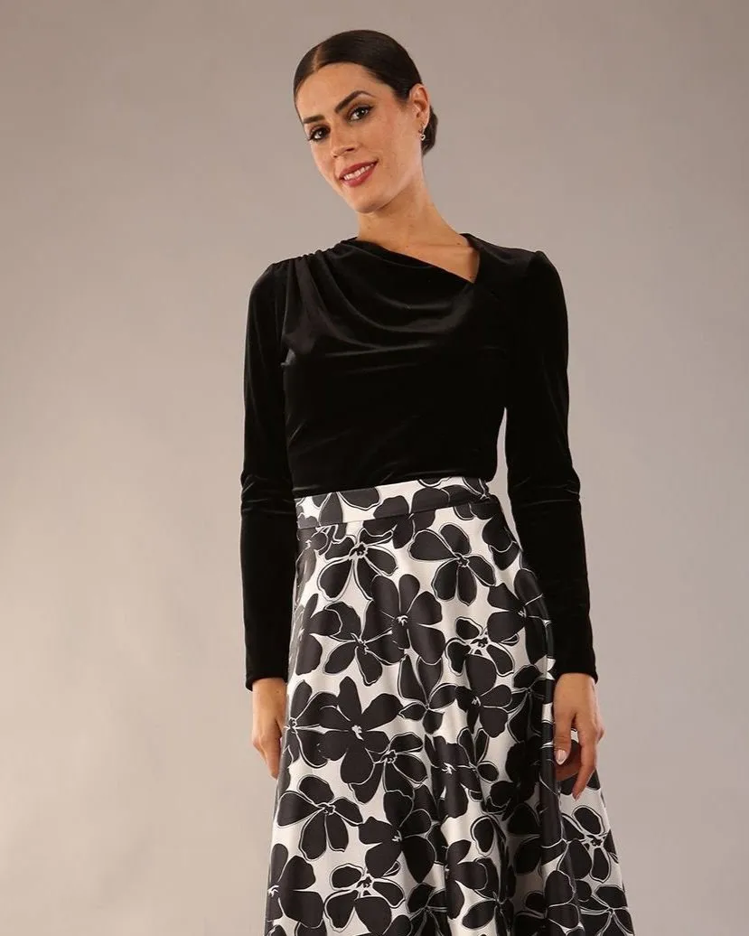 (PRE-ORDER) Radley Sleeved Velvet Asymmetric Top