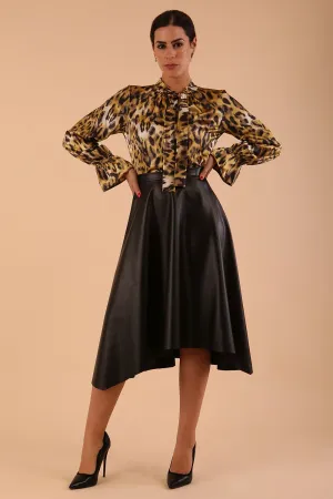(PRE-ORDER) Zephyra Faux Leather Full Drape Skirt