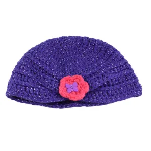 Purple and Pink Princess Turban Crochet Kids Beanie Hat - STXH13