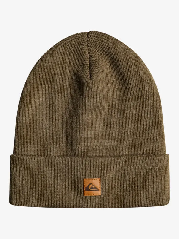 Quiksilver Mens Brigade Fold-Over Grey Beanie - Grape Leaf