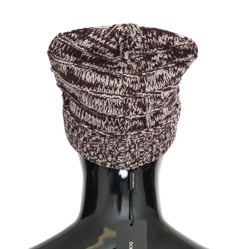 Red White Wool Winter Beanie