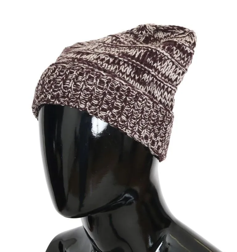 Red White Wool Winter Beanie