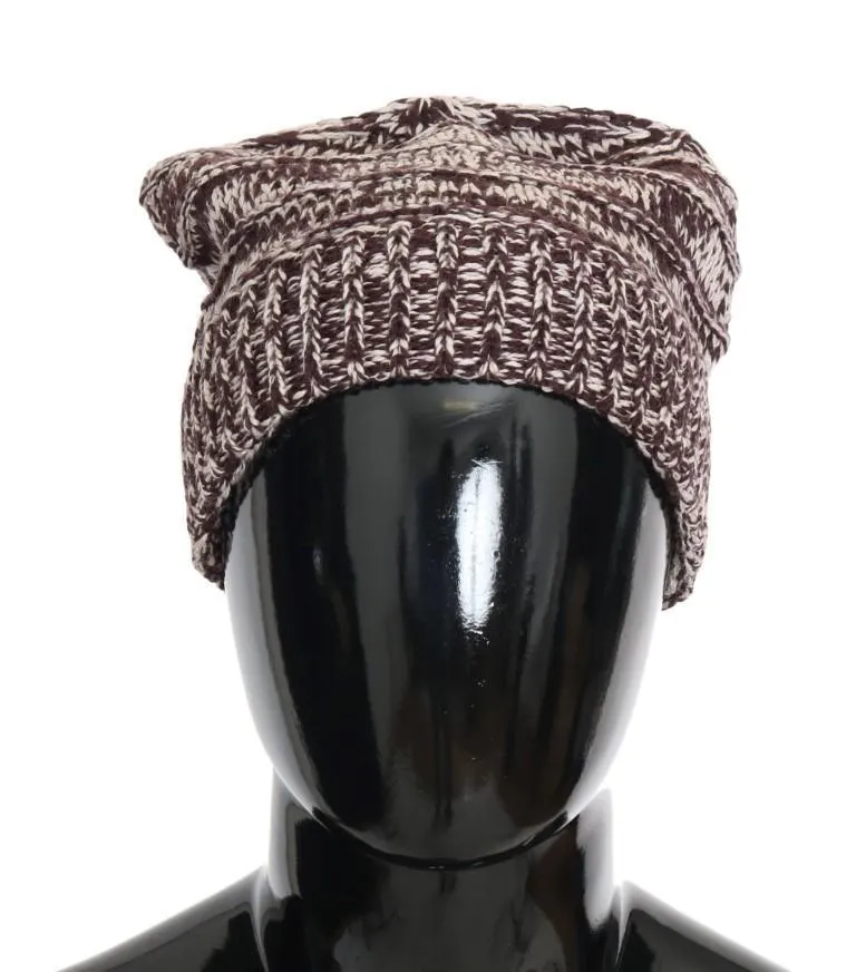 Red White Wool Winter Beanie