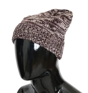 Red White Wool Winter Beanie