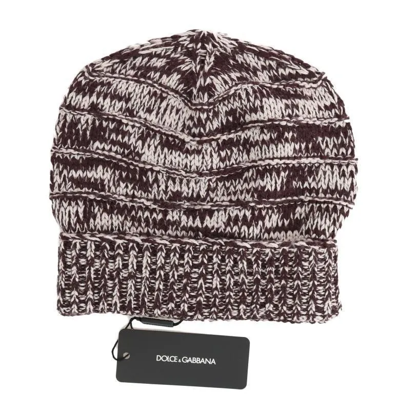 Red White Wool Winter Beanie