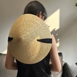 Retro Pointed Top Big Brim Straw Sun Hat