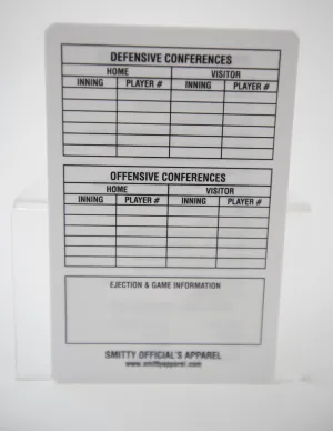 Reusable Umpire Game Card