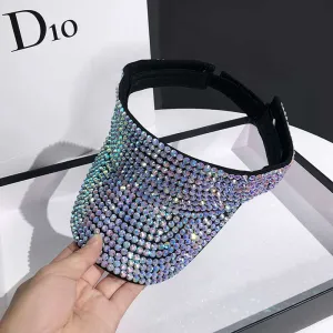 Rhinestone UV Protection Wide Brim Sun Hat