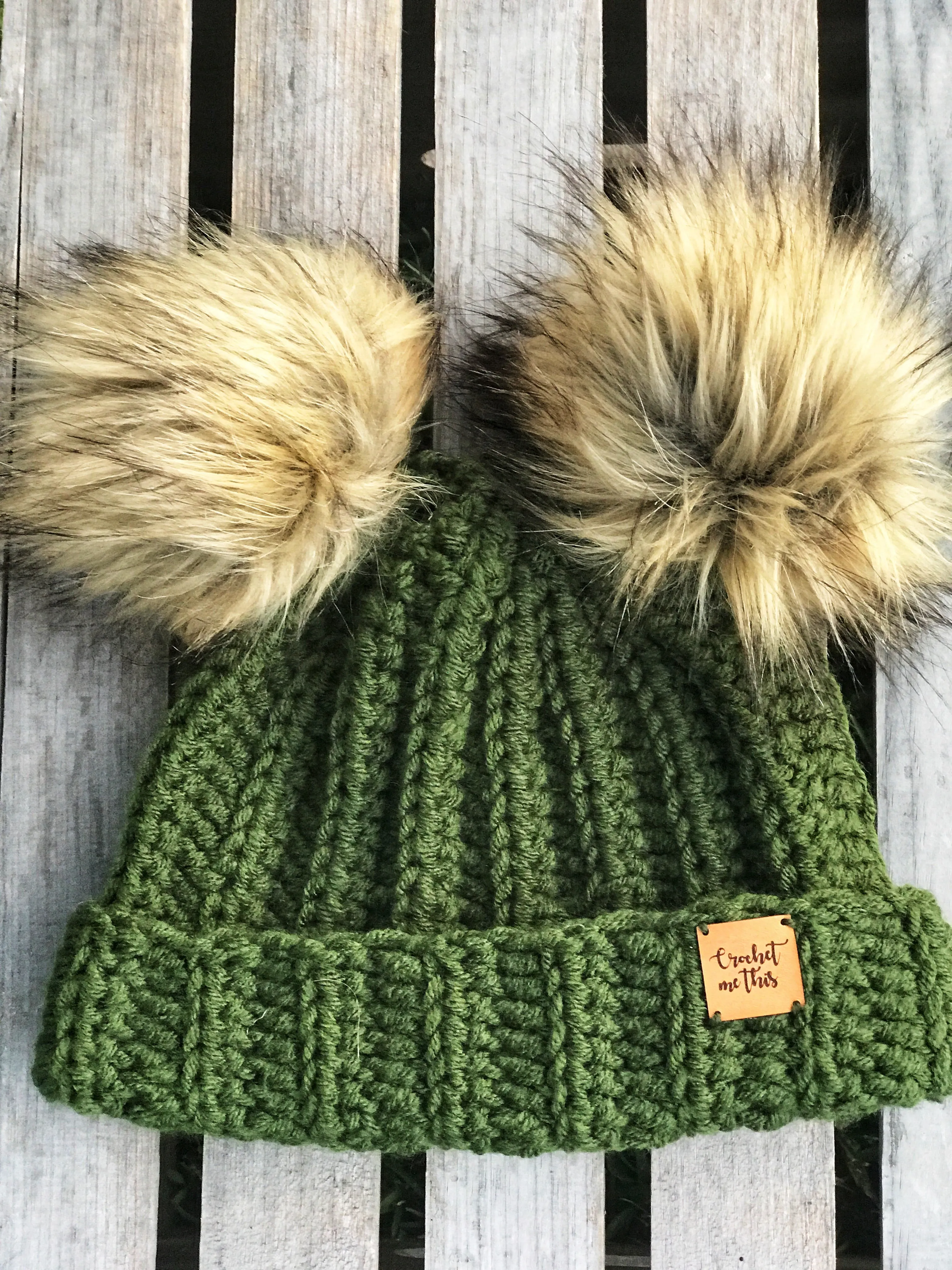 Ribbed double Pom Pom beanie