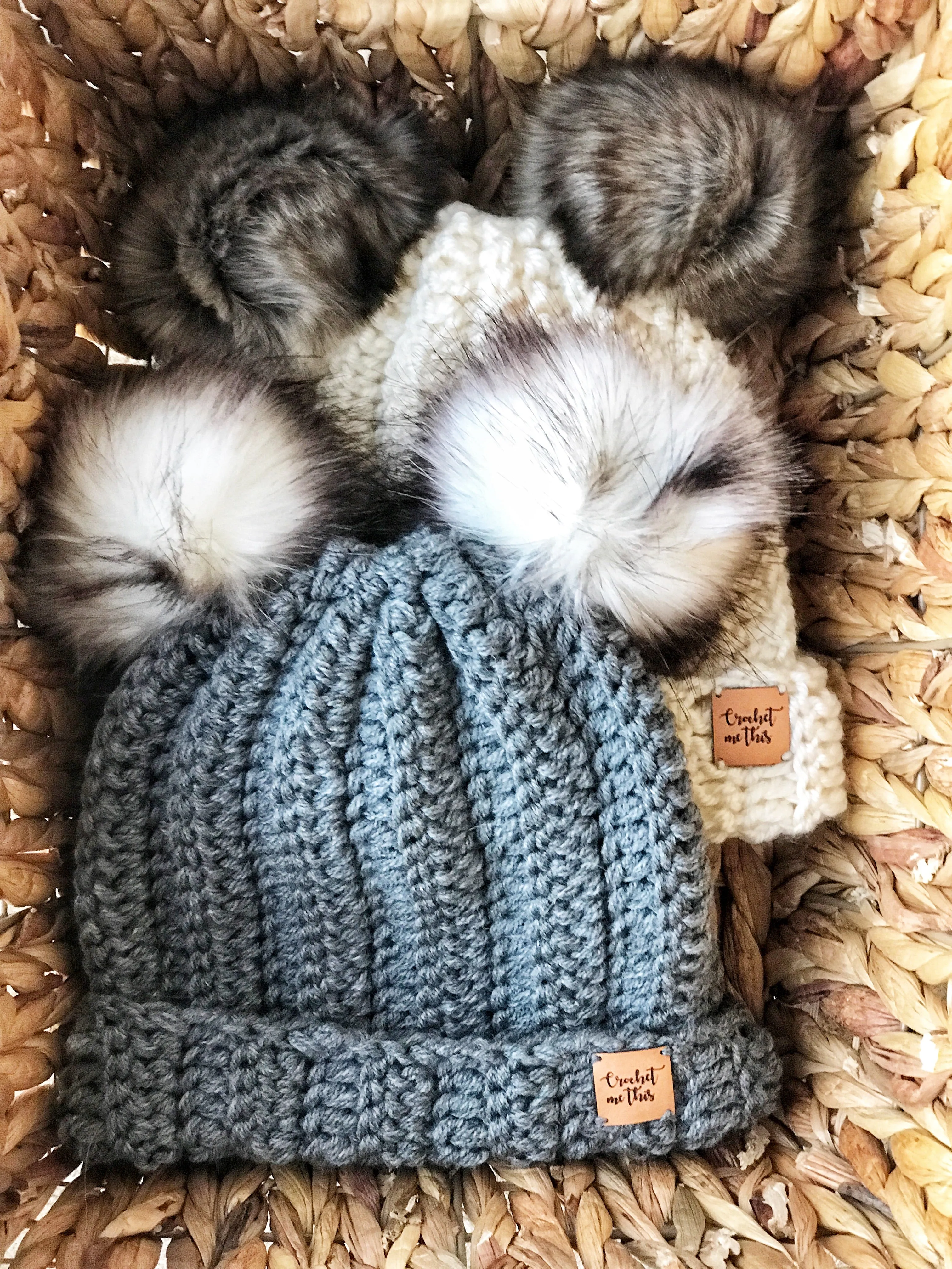 Ribbed double Pom Pom beanie