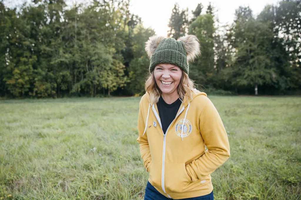 Ribbed double Pom Pom beanie