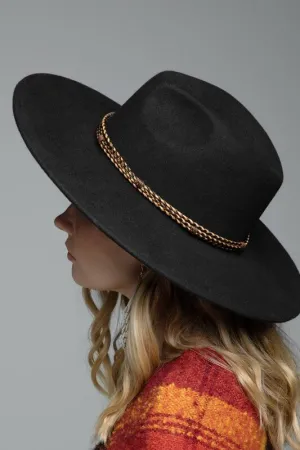 Romy Wool Panama Hat- Black