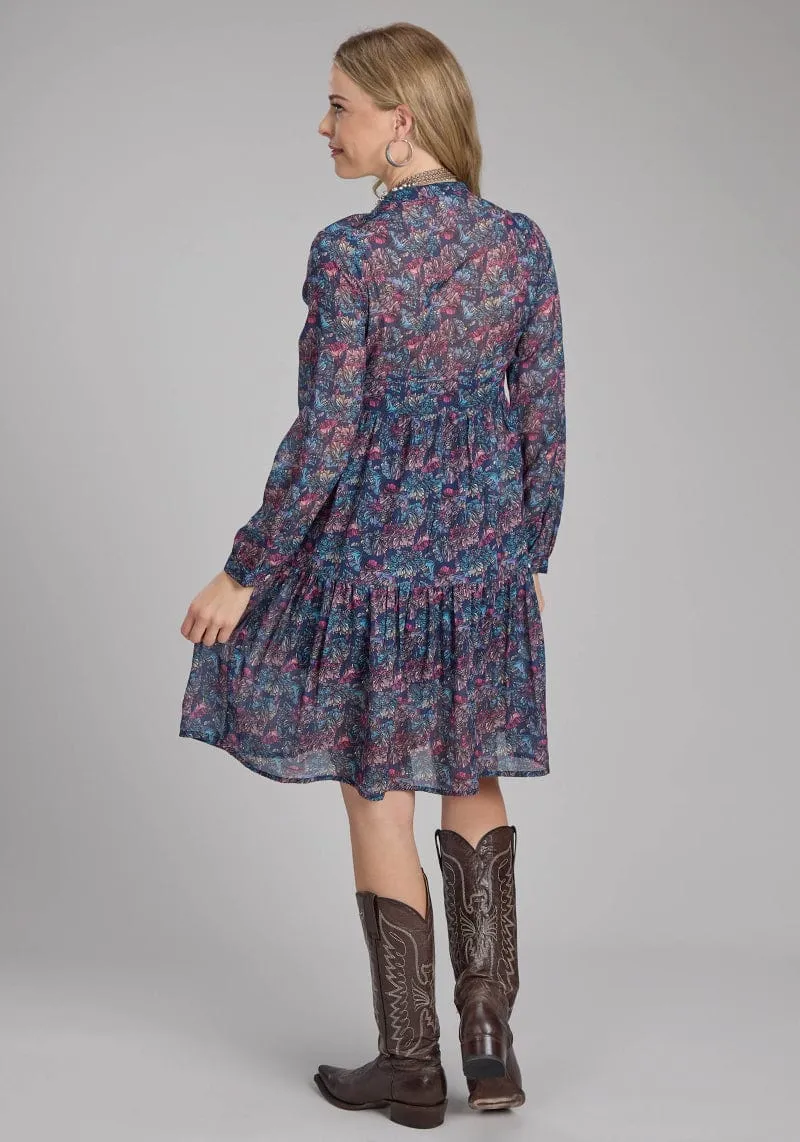 Roper Dress Womens Studio West Collection Print