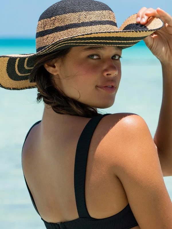 Roxy Womens Salt Water Happiness Straw Sun Hat