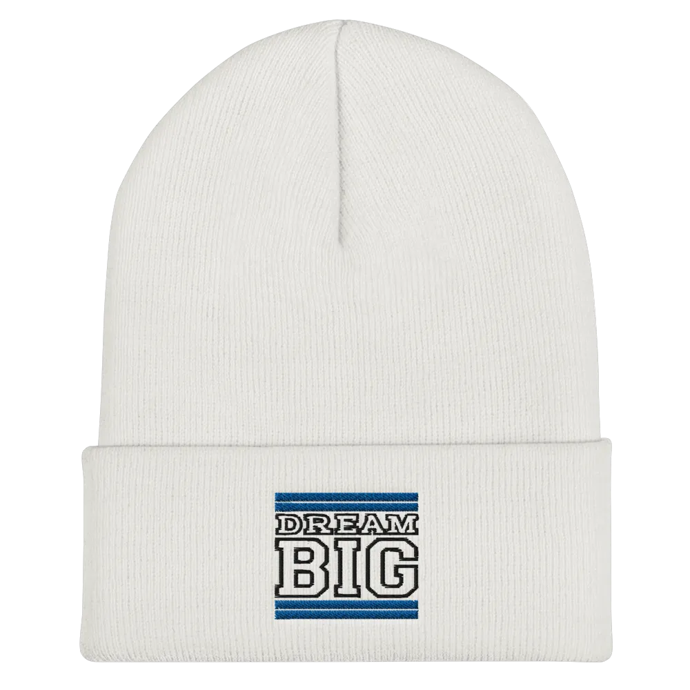 Royal Blue and Black Dream Big Lifestyle Cuffed Beanie