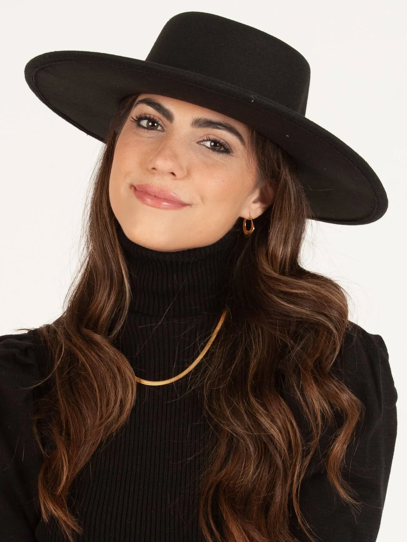 Rye Vegan Felt Boater - BLACK