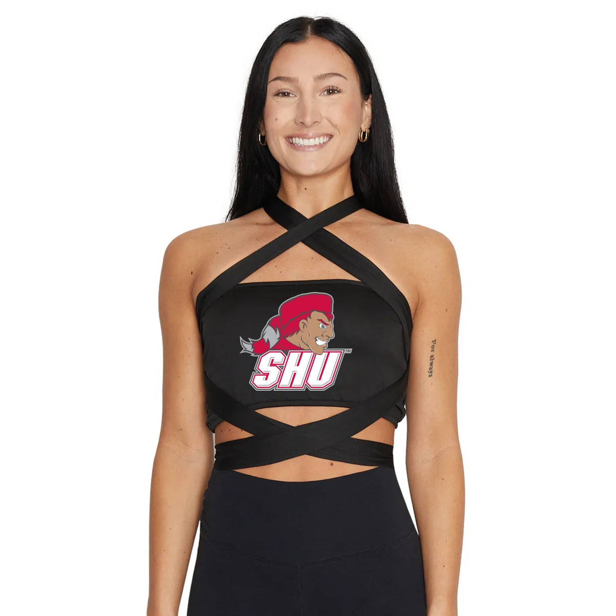 Sacred Heart Pioneers Black Multi Way Bandeau Top