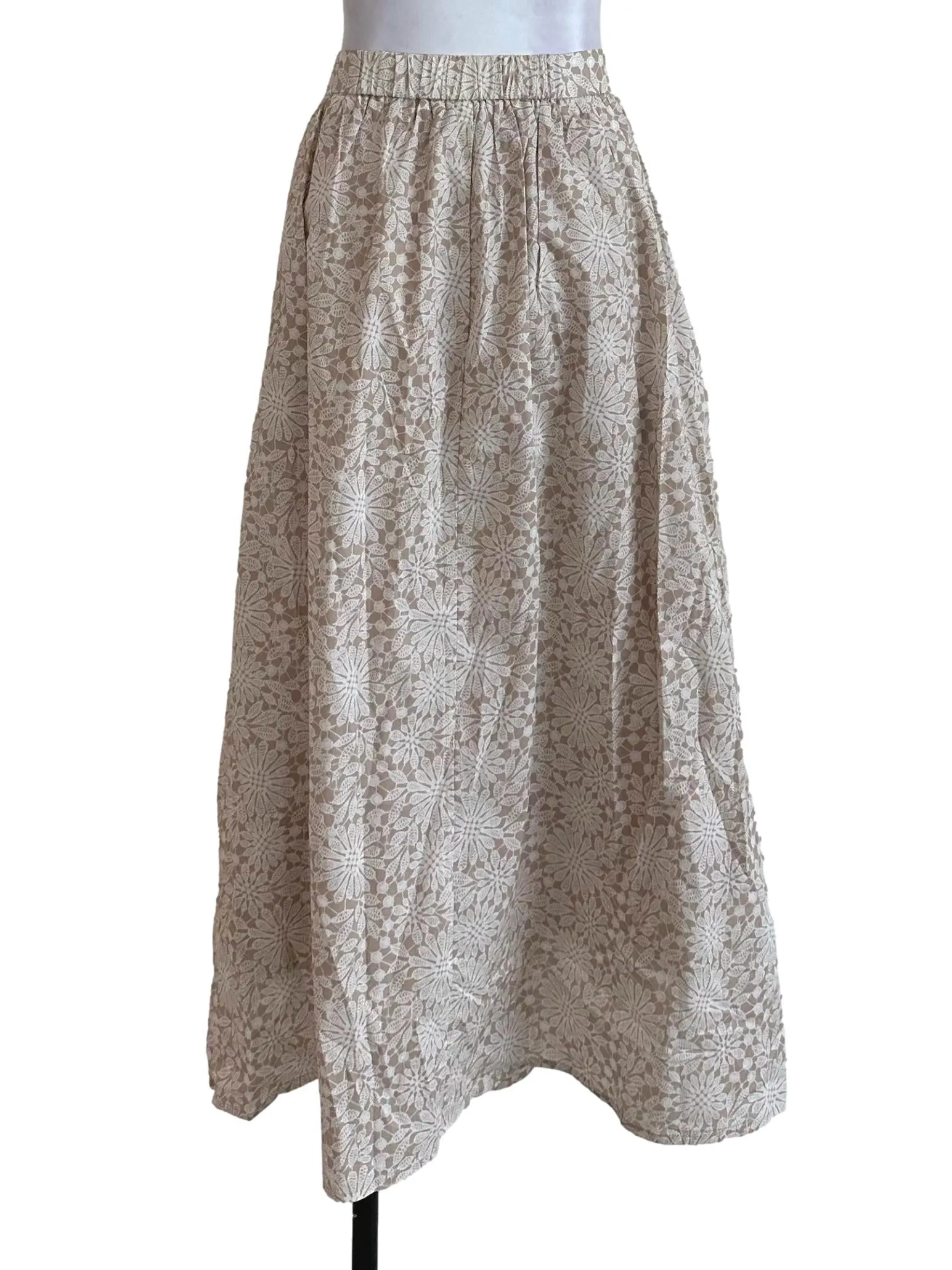 Sand Brown Floral Skirt