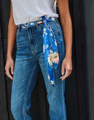 Scarf Belt - Blue Floral