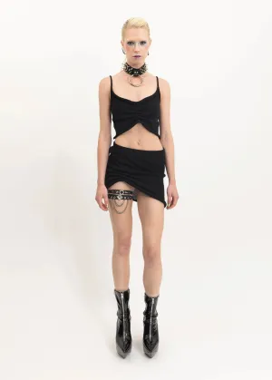 Scrunch knit micro mini skirt